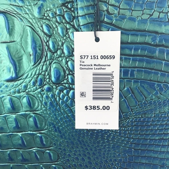 Brahmin Tia Peacock Melbourne Tote with registration card and dust bag N… - Picture 13 of 16